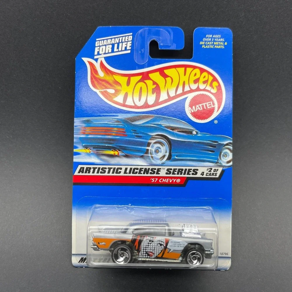 Hot Wheels 1957 57 Chevrolet Chevy Bel Air Silver Car Artistic License 1/64 #730